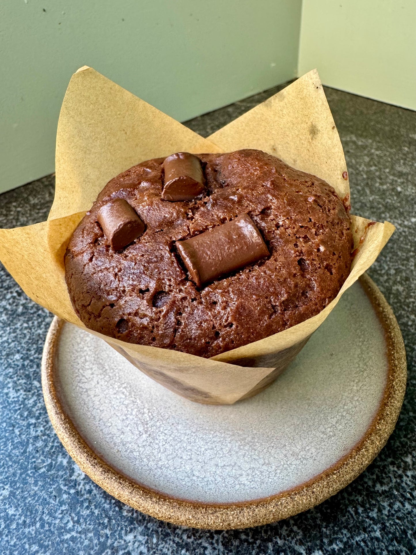 Gluten Free Chocolate Cherry Chunk Muffin