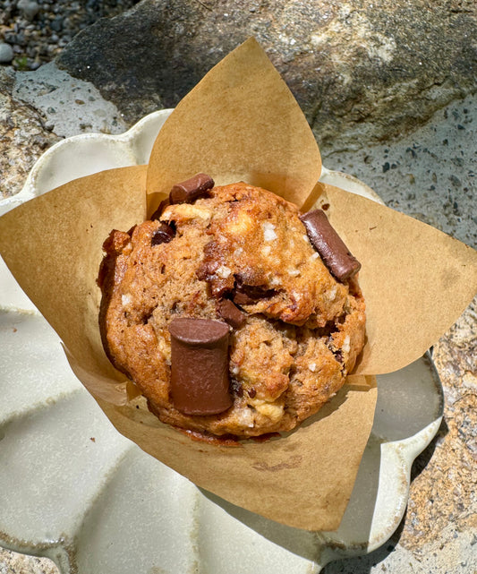 Banana Chocolate Chunk Walnut Muffin