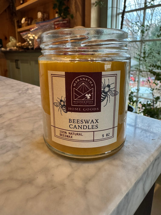 Beeswax Candle in Glass Jar